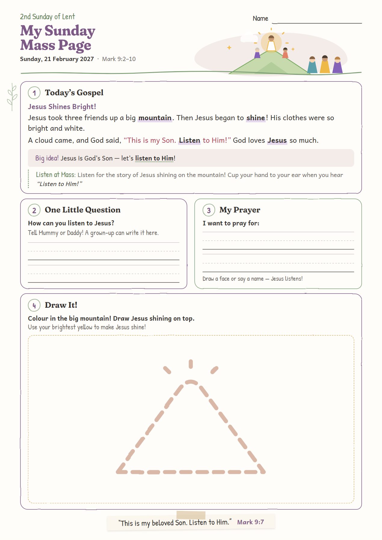 Jesus Shines Bright!: worksheet for age 4