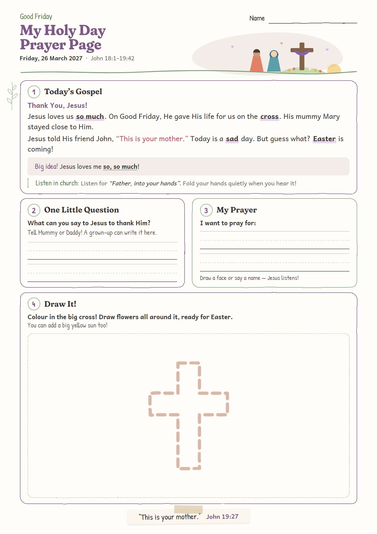 Thank You, Jesus!: worksheet for age 4